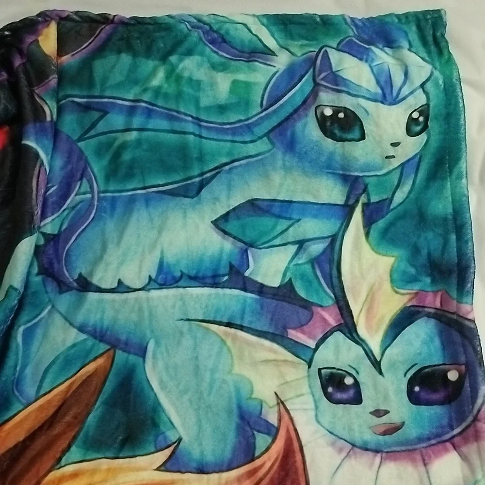 Pokemon Inspired Eevee Eeveelution Anime Fleece Throw Blanket 50x60 NEW
